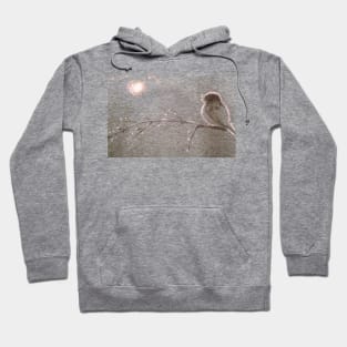 Morning Frosty Bird on Cherry Branch Hoodie